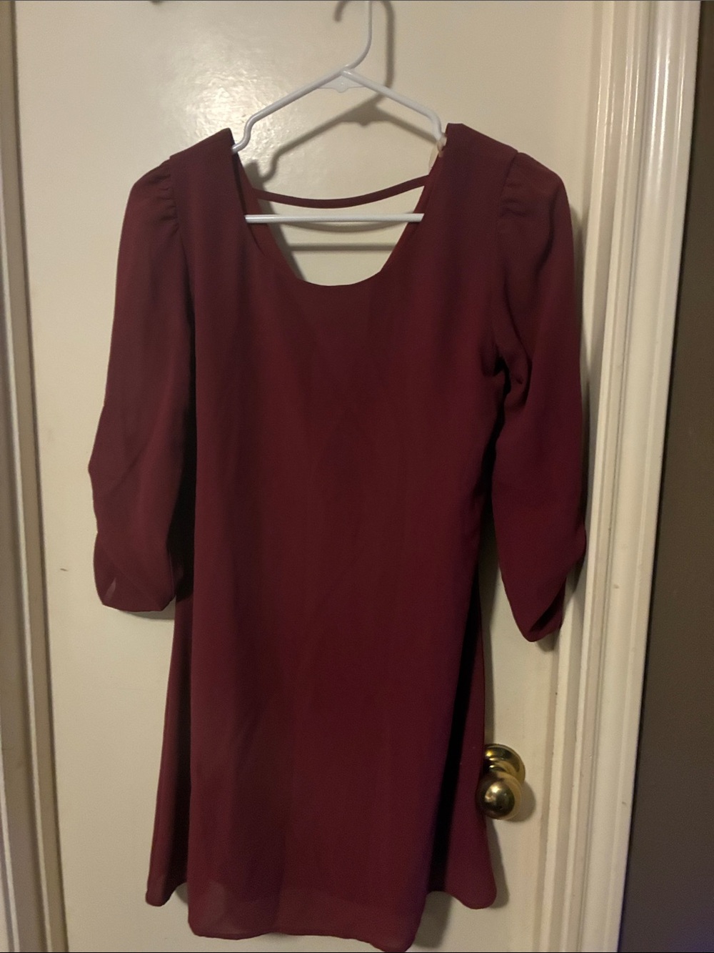 Speechless Burgundy Scoop-Back Mini Dress